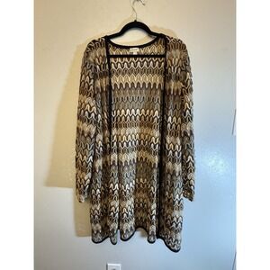 Avenue Plus Size Navy Multicolored Duster Size 22/24